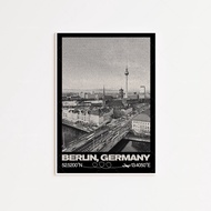 Black City Travel Poster - Los Angeles Tokyo Denver Bangkok Madrid Spain Berlin New York Hong Kong R