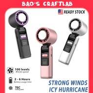 100 Turbos Fan Cooling Portable Chilled Ice Sensation Cold Mini LED Display High Speed Fan Kipas Kec
