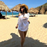 CECE TOP - MOLLYE| Women's oversize t-shirt, torn 2-sided bikini layer, y2k style strapless top y2k 