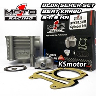 BLOCK BORING SEHER SET BEAT CARBON 54.5 MOTO1 | BEAT 54.5 MM SEHER BLOCK PISTON CYLINDER BLOCK