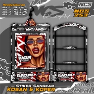 Stiker Sangkar Burung motif racun Kotak - Sangkar Burung Koper