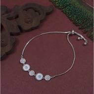 BRACELET - SILVER PLATED OPAL CZ STONE ADJUSTABLE BRACELET