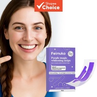 Purple Teeth Whitening Strips 14 Strips with Hydroxyapatite, Hydrogen Peroxide & Field Mint Extract 
