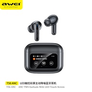 Awei T56 ANC + ENC Wireless Earbuds Touch Screen Earbuds Headphone Earphone Awei Bluetooth Earbuds
