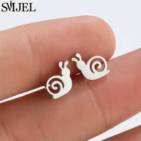 Classic Design Little Snails Stud Earrings Minimalist Stainless Steel Animal Earings Fashion Jewelry