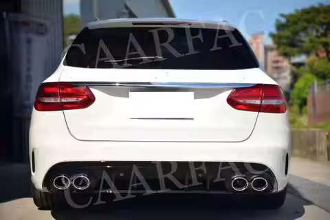 Rear Bumper Diffuser Lip Exhaust Tips for Mercedes-Benz C-Class W205 C43 C63 Sedan Sport Model 2015-