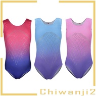 [Chiwanji2] kid children girl Sleeveless Ballet Dance Gymnastics Leotard Costume Fitness Bodysuit