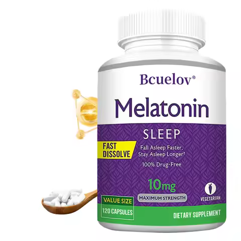 Melatonin 10mg Capsules - Relieves Insomnia, Promotes Sleep Quality, Prolongs Sleep Time, Relaxes Th