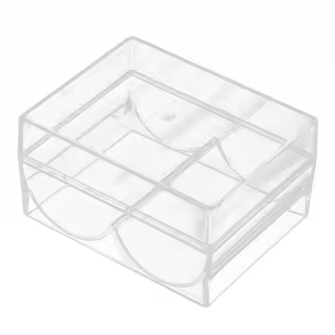 Empty Poker Chip Rack with Lid Transparent Acrylic Poker Chip Storage Tray Holds 40 Standard-sized C