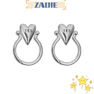 ZAIJIEE Heart Ring, Exquisite Personality Letters Ring, Fashion Glossy Surface Stainless Steel "YES"