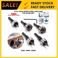 HSS Hole Saw 12MM - 75MM High Speed Steel Saw Tip Drill Bit Hole Cutter Tool For Wood Metal