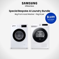 [Bespoke AI Laundry Bundle] Samsung WW80FG3M05AWSP 8kg Front-load Washer + DV90T6240LE/SP 9kg Dryer