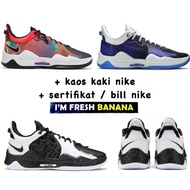 Sepatu Basket Nike Paul George PG 5 PG5 Playstation Multicolor Oreo Black White Volt