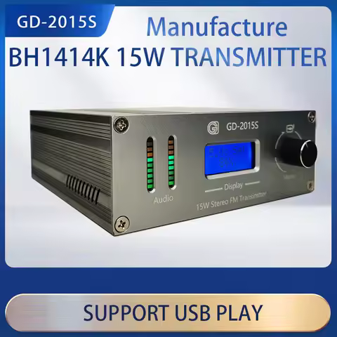 GD-2015S 15W Stereo FM Transmitter Broadcasting equipment Continuous Output 87.5-108MHz