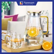 Large Capacity Heat-resistant High Boron Glass Cold Kettle Glass Jar Pitcher, Glass Cups Hot Cold Wa