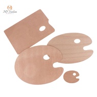 { MY Fashion }   Wooden Paint Palette With Thumb Hole Wood Painting Palette Color Mixing Oval Square