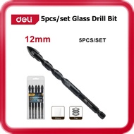 [ DELI ] (DH-CZZ012-E1) 5pcs Glass Drill Bit Set | 12mm | For Glass/Tile Drilling | Value Pack