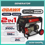 Agrishop OGAWA GW3800 / GW3800E Professional Gasoline Generator Petrol Genset With Wheels 2800W 20L 