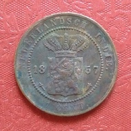 Koin Penjajahan Belanda 1 Cent 1857 TP10tk