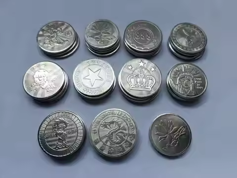 500pcs 25*1.85mm Stainless Steel Arcade Game Coin Pentagram Crownp or 888 Tokens Instead of currency