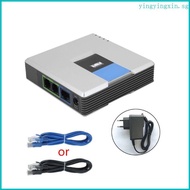 YIN 1Set VOIP for Gateway 2 Ports SIP V2 Protocol Internet Phone Voice Adapter with  Cable