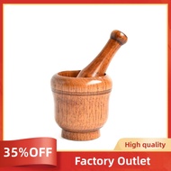 Wooden Mortar and Pestle Set,Mortar and Pestle Wood Wooden Mortar Pestle Grinding Bowl Set Garlic Crush Pot Kitchen Tool Durable Easy Install Easy to Use Factory Outlet