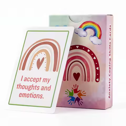 52 Anxiety Coping Skills Cards Portable Feelings Emotions Learning Tool for Social Situations Stress