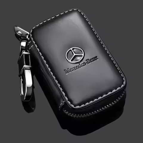 Leather Car Key Case Protection Auto Key Bag Key Chain Cover for Mercedes Benz B/C/E Class A GLC GLK