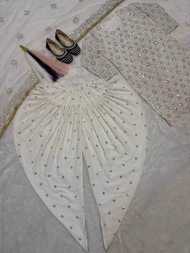 [PRE-ORDER] 2026 MAC READYMADE GRAND WHITE & GOLD PARTY WEAR DHOTI SALWAR SUIT WITH EMBROIDERY SEQUI