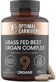 Grassfed Beef Organs Supplement, Grass Fed Organ Complex- Liver, Brain, Heart, Thymus, Kidney, Splee