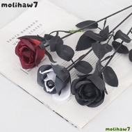MOLIH Cemetery Roses, Home Decor Black and White Roses Artificial Black Roses Fake Flowers, Long Ste