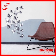 XY 12Pcs 3D Mirror Butterflies Wall Sticker for Home Bedroom Living  Room Decoration