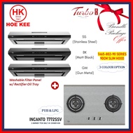 (HOOD+HOB) Turbo INCANTO T772SSV 2-burners S/S 70cm Built-in Cooker Hob +Turbo Incanto TA65-802-90 Series Washable Filte