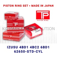 TP Piston Ring Set (Size 62560-STD-CYL) Izusu 4BD1 4BC2 6BD1