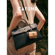 [Official Authentic] CAFUNE StanceBag Large Classic Retro Black Gold Cross-body Briefcase Female Com