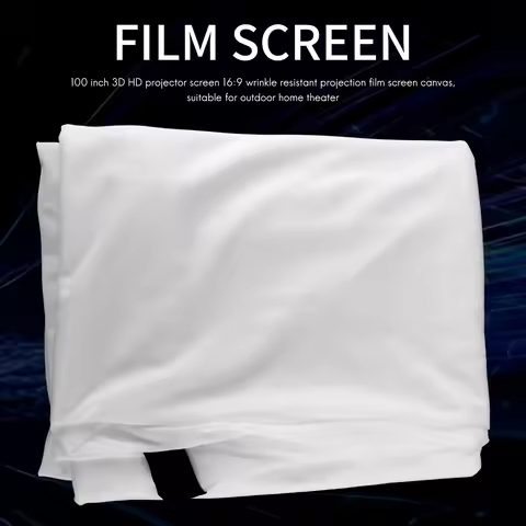 100 Inch 3D HD Projector Screen 16:9 Anti-Crease Projection Movies Screen Canvas For Home Theater Ou