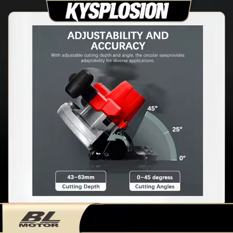 7-inch Cordless Circular Saw 5000rpm Brushless Woodworking Saw 45degree Cut Adjustment Circular Saw 