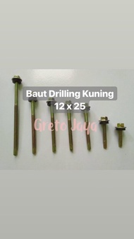 (12x25) Baut Drilling Kuning 2.5cm Screw SDS Roofing Galvalum 12 x 25