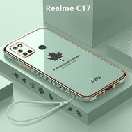 Casing Realme C17 Case Maple Leaves Plating Cover Soft TPU Phone Case Realme C17