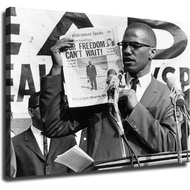 Malcolm X Poster Canvas Print Wall Art Modern Classroom Kitchen Bedroom Room Aesthetics Decoration B
