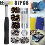 87pcs Leather Snaps Fasteners Kit 15mm Metal Button Snaps Press Studs with 4 Installation Tools 1 Ha