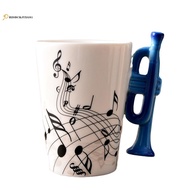 240Ml Ceramic Mug Music Ceramic Mug  Music Ceramic Mug Cute Coffee Tea Milk Stave Mugs and Cups with Handle Novelty Gifts Trumpet