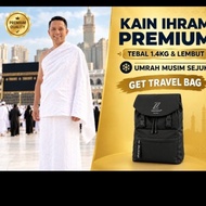2 Set 4 helai Kain Ihram Lelaki Premium( 2* 1.4kg) 1x Beg Travel