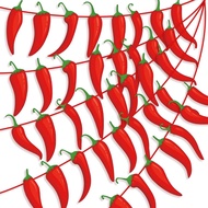 5 Pcs Chili Pepper Banner 49 ft Chili Cook Off Pepper Garlands Birthday Decorations for Cinco De May