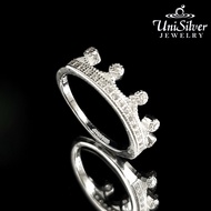 Unisilver 925 Sterling Silver Crown Micro Setting Stone Ring (RS688-1001)