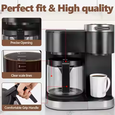 Coffee Maker Accessories Glass Pot For 12 Cups Keurig K-DUO 5100 American-style Coffee Machine Repla
