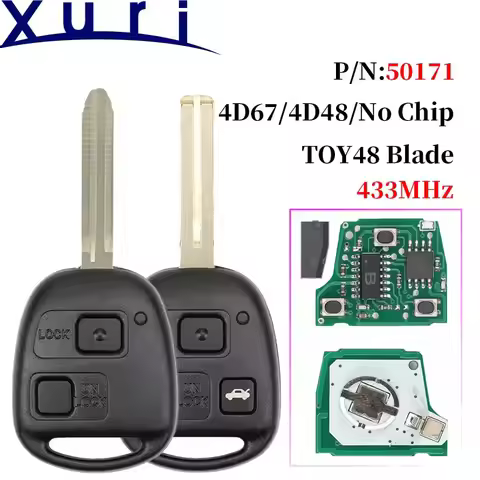 Xuri 50171 for Toyota Prado 120 RAV4 Kluger Previa FJ Cruiser Land Cruiser 100 Remote Key 433MHz 4D6