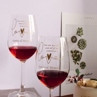 Text Art|訂製love表白文字紅酒對杯|雕刻