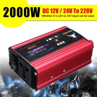 2000W DC12/24V To AC 220V Sine Wave Power Inverter Car Charger USB Converter