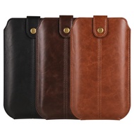Crazy Horse PU Leather Belt Clip Case Bag For 6.1inch 6.7inch 7.2inch Durable Case Belt Clip Phone B